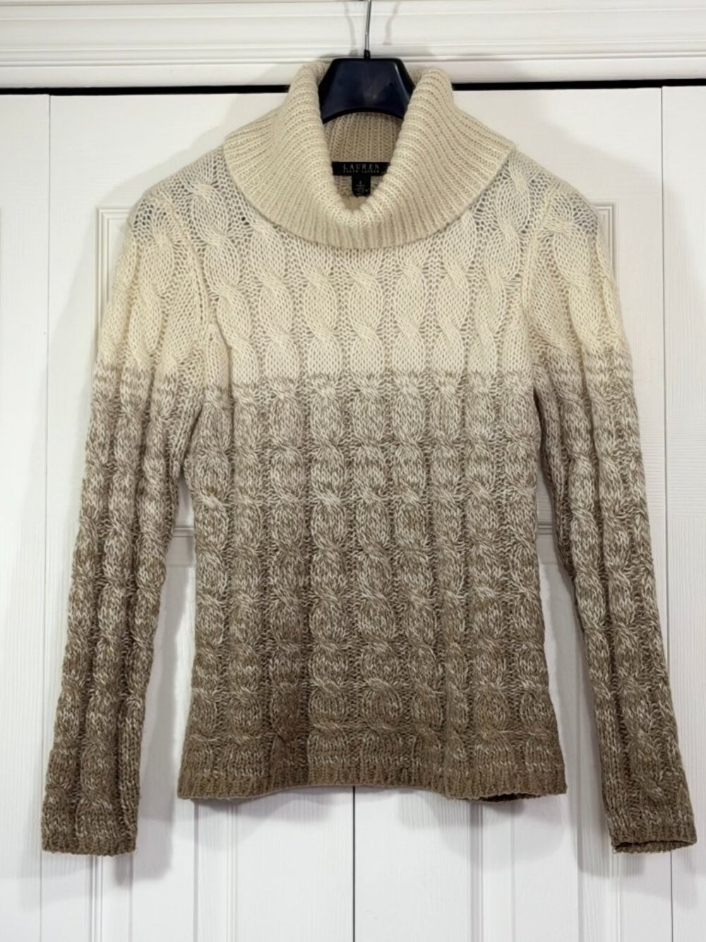 Lauren Ralph Lauren Ombré Cable-Knit Mohair Turtleneck Sweater